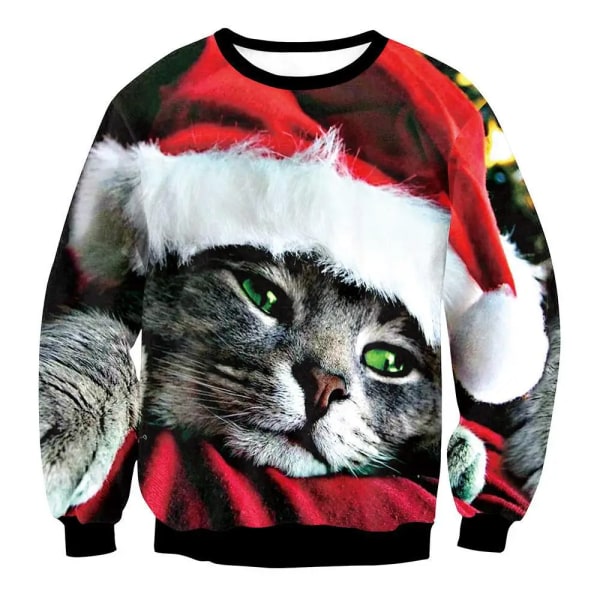 Män Kvinnor Ful jultröja Rolig Humping Ren Tacky Jultröjor Toppar Par Semesterfest Xmas Sweatshirt 3D Style 1 XL