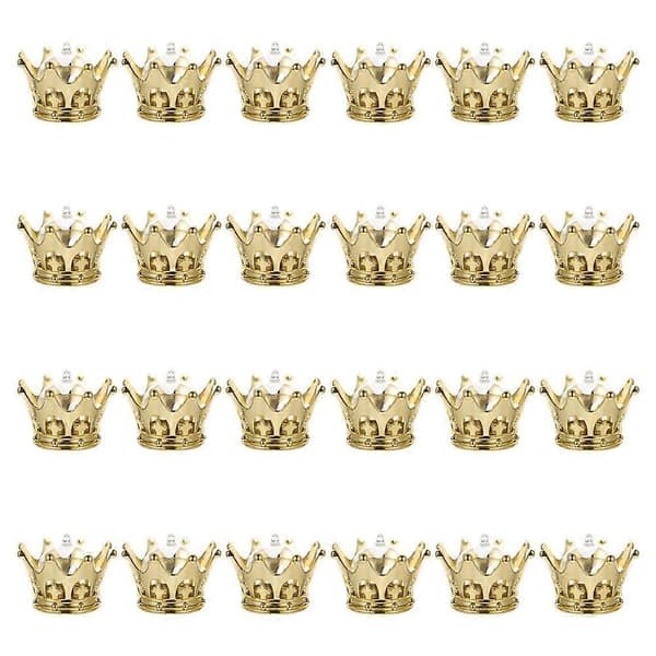 24 st Fina Kronformade Bröllopsgodisaskar Godisförpackningsfodral (Gyllene)