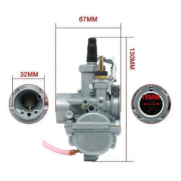 2024 Vm18mm Karburator Vm18-144 1002-0046 Ægte Vm 18mm Rund Karburator Vm18-144 1002-0046