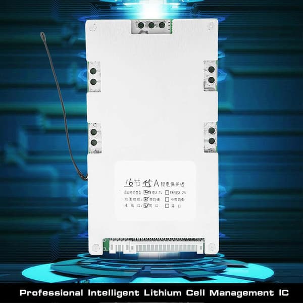 16S 45A Litiumbatteri Laddningsskyddskort BMS PCB med Balansladdning