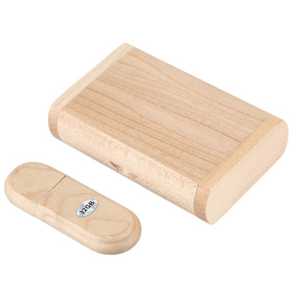 Træ USB 2.0 Drev Hukommelse Flash Stick Pen Opbevaring U Disk Med Træ Etui Kapacitet: 32g