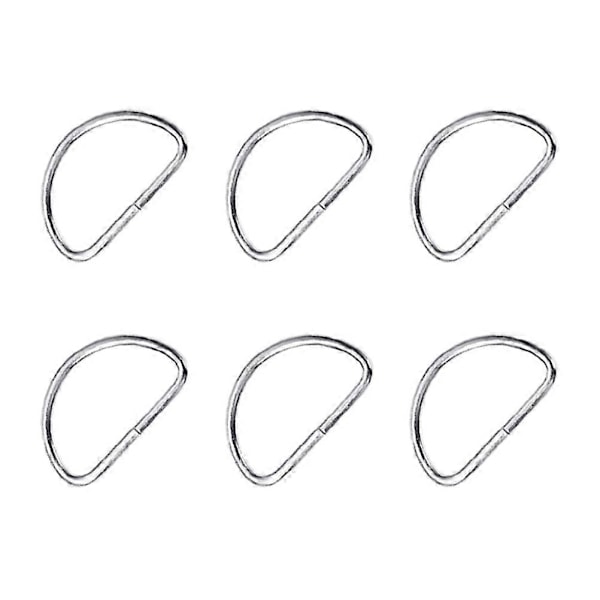100 stk. Metall Skulderstropp D-ring Multipurpose Veske Webbing Ring Tilbehør for Bagasje Klær Ryggsekk Belte (Sølv)