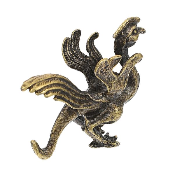 1 stk. Phoenix-dekor i messing, skrivebordsdekorasjon, kreativ messingdekor i phoenix-form