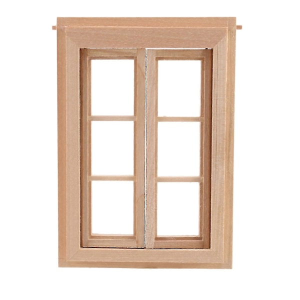 1:12 Dobbelt Ow 6 Ruders Ramme Og Glasplade Dukke DIY Dobbelt Ow Acces