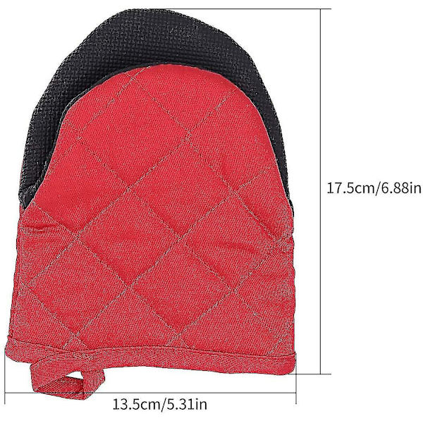 Mini Grytlappar i Neopren, Värmebeständiga 150°C Handskar Grytlappar För Matlagning, Bakning, Halkfria Greppytor Och Hängögla Bomullsvantar - 2-pack