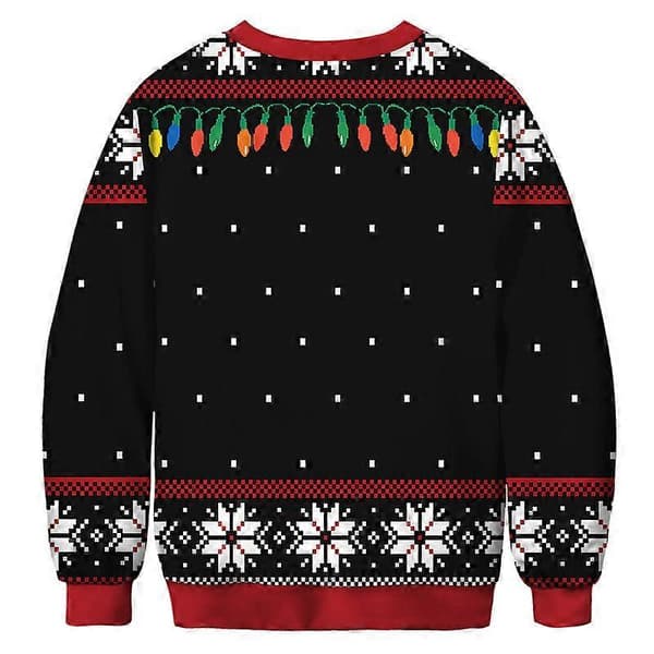 Unisex dyreprint crew neck grim jule Xmas pullover sweatshirt L