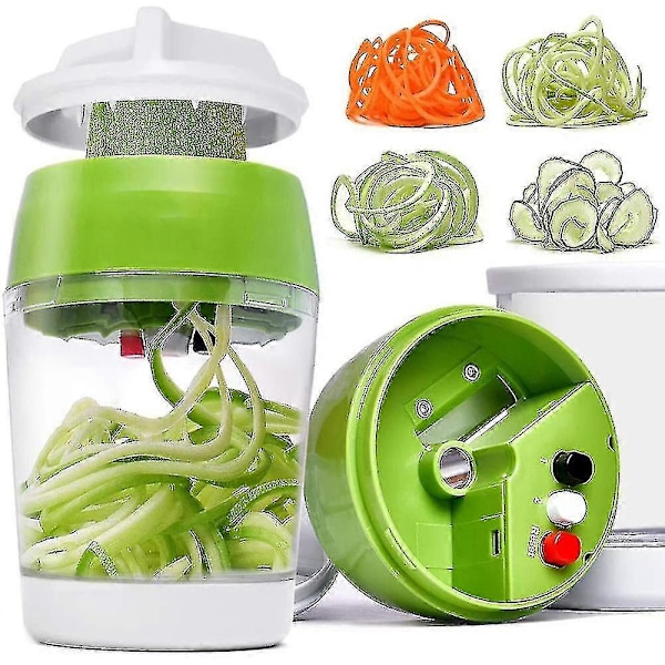 5-in-1 Käsikäyttöinen Spiralisoija Vihannessilppuri Säädettävä Spiralisoija Säiliöllä