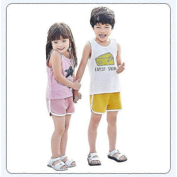 Pojkar Flickor 100% Bomull Sportshorts Sommar Kontrast Kantning Delfin Shorts Barn Atletisk Gym Kläder Random 3pcs 6T
