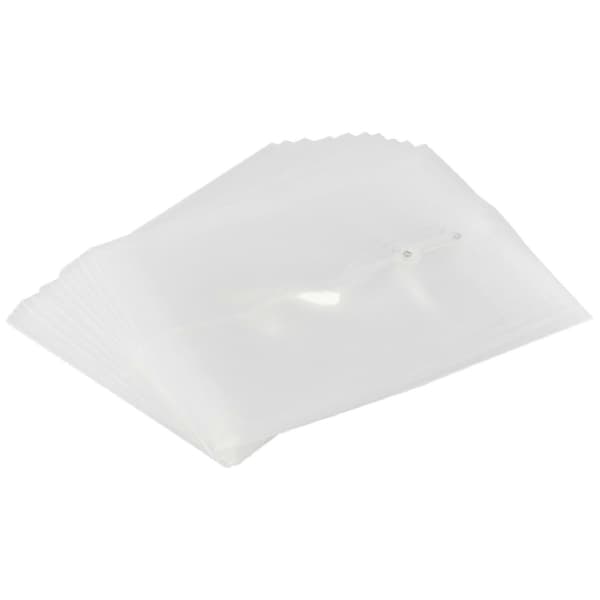 12-pakning Klar Plast Konvolutter Ekspanderbare Filer Dokumentmapper Med Knapp & Snøring