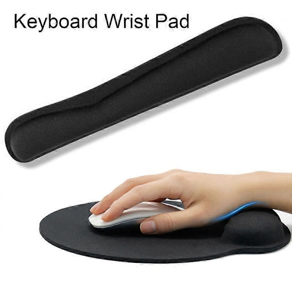 1 Set Tangentbords handledsstöd Vattentätt Ergonomisk Design Slitstarkt Andningsbart Supermjukt Stöd Handled Gummi Musmatta med Tangentbords handledsstöd