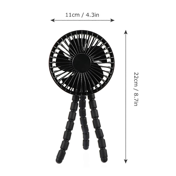 Fleksibel Tripod Ventilator Støjsvag Genopladelig Udendørs Køleventilator Bærbar Luftkøler