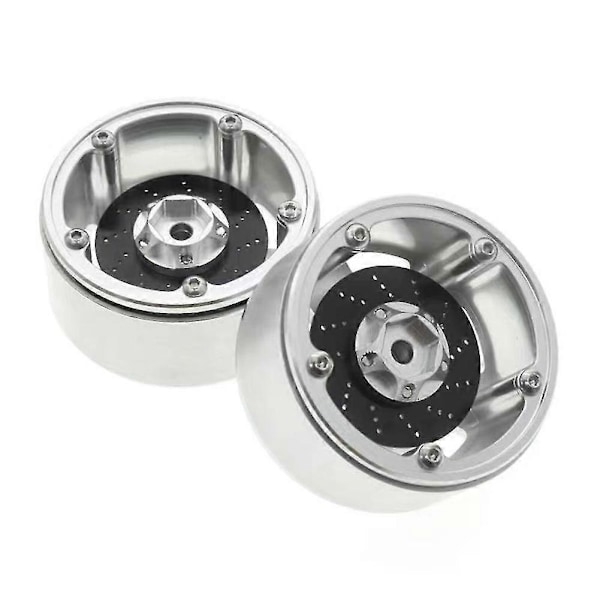2.2 Metallpärla Hjulnav Hjul Fälg Med Bromsskiva För 1/10 Rc Crawler Bil Axial Scx10 Wraith R