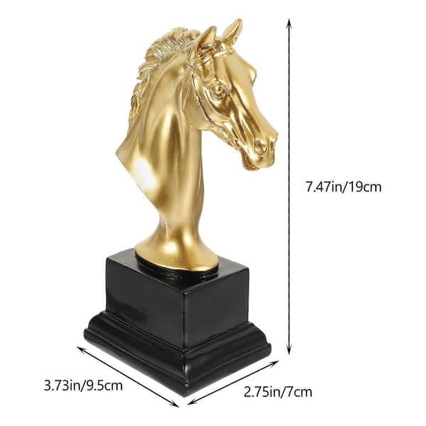 Hestehode Statue Dekor Resin Hestehodeformet Skulptur Trofé Antikk Ornament