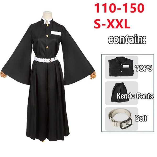 Anime Demon Slayers Kimetsu No Yaiba Tokitou Muichirou Cosplay Kostymer Kisatsutai Uniform Peruk Halloween Kostym Vuxna Barn costume 120