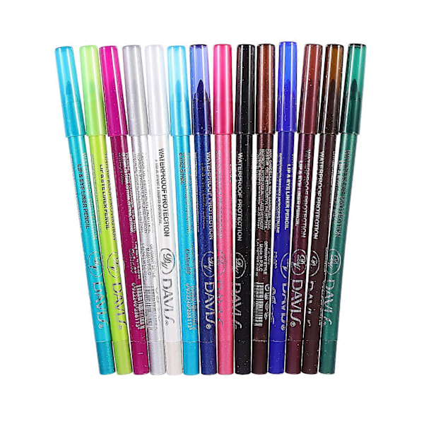 14 stk. Fargerike Eyeliner-blyanter for jenter, sminke, øyeblyanter, kosmetikkblyanter