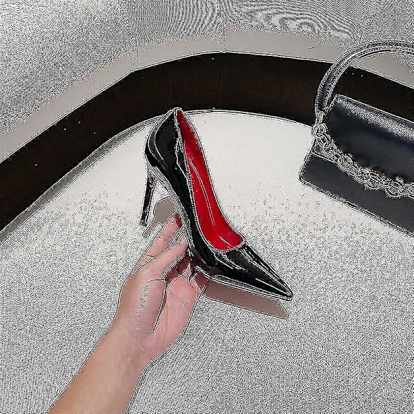 Joulu Naisten Punapohjaiset Avokkaat Uudet Seksikkäät Teräväkärkiset Mustat Ohuet Korkokengät 8cm 10cm 6cm Matala Seksikäs Hääkenkä black 6cm 41
