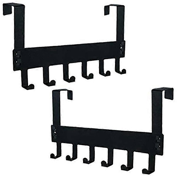 Dörrkrokar Över Dörren - 2-pack Över Dörrkrokar, 6 Krokar Robust Metall Över Dörrkrokar För