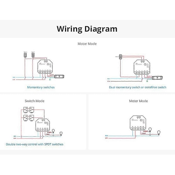 R3 Smart Wifi Switch 2 Vejs Kontrol Diy Mini Switch Måling 2 Gang Stemmestyring Via Home