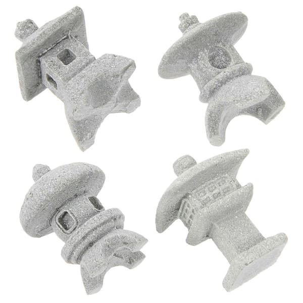 4 stk. Mini Pagode Statue Miniature Pagode Figur DIY Mikro Landskabsdekoration