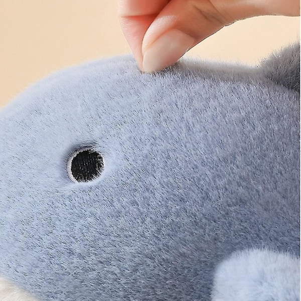 Bløde Plys Hvalhaj Fuzzy Hjemmesko 4 cm Høje Såler Til Kvinder Mænd, Vinter Kunstpels Søde Dyr Par Matchende Hjemmesko Blue EUR40-41