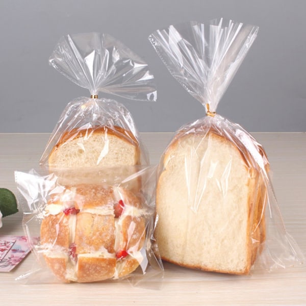 100 st Bakpåsar Lättvikt Självhäftande Portabel Transparent Bröd Toast Bageri Förpackningspåse För Hemmet