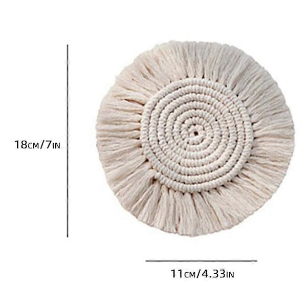 Runde Bomuld Dækkeservietter Linned Måtter Isolering Kaffe Pad Borddækning Skridsikker Håndlavet Macrame Kop Cushi