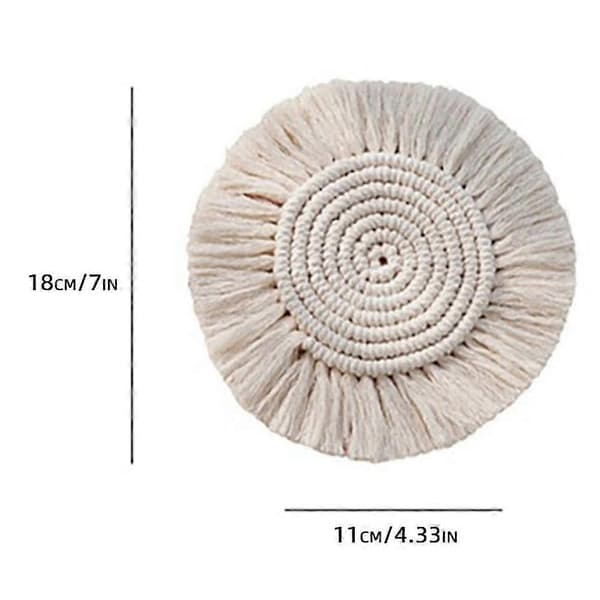 Runde bomulls coasters linmatter isolasjon kaffe pad brikke sklisikker håndlaget makrame kopp cushi