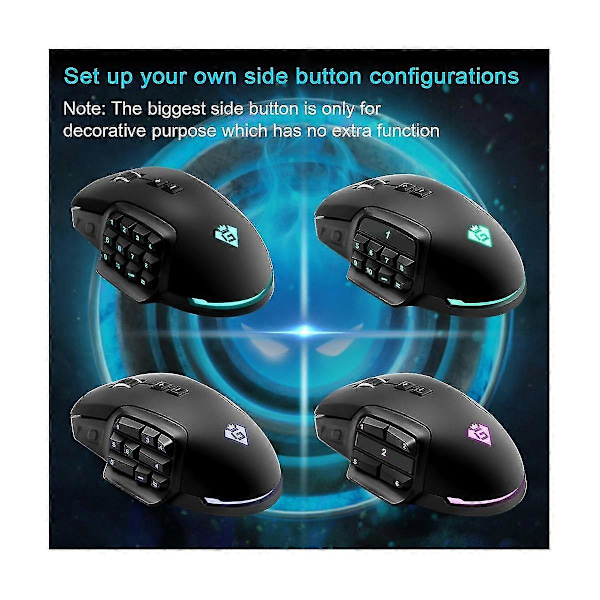 Usb Kabelansluten Rgb Spel 24000 16 Knappars Programmeringsspel Optisk För Dator Pc Laptop