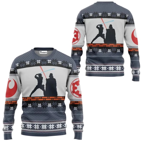 Jultröja Santa Darth Vader Star Wars The Mandalorian Herrtröja Höst Vinter Dam Sweatshirt style 1 4XL
