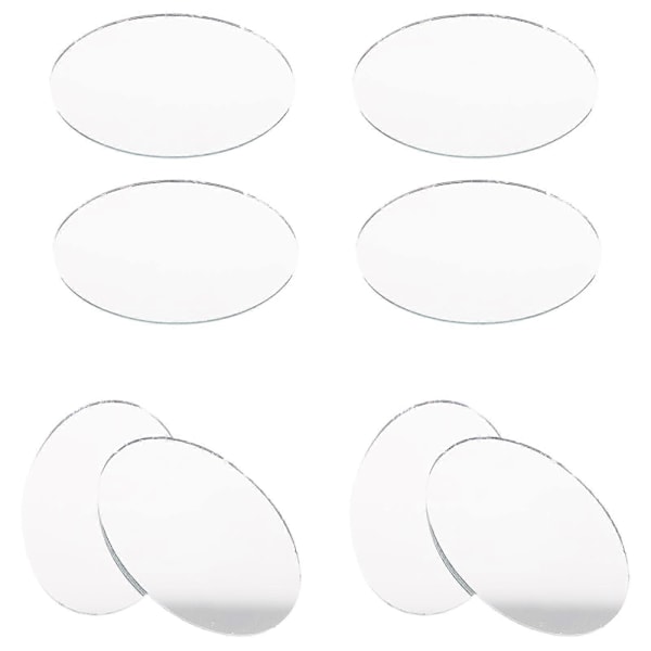 20 st DIY Legering Spegel Kvinnor Smink Spegel Mini Oval Form Obehandlad Spegellins för DIY Konst Hantverk (Liten Stil)