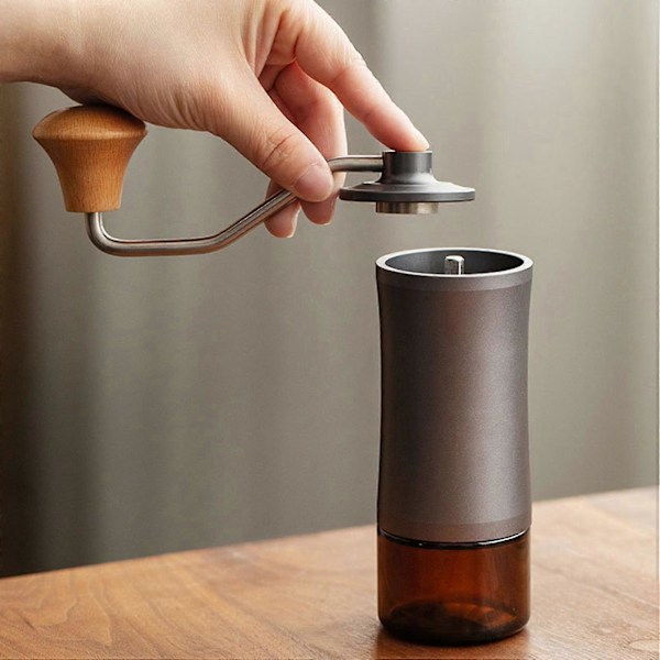 Manuell Kaffekvern - Håndkaffekvern med Justerbar Konisk Rustfritt Stål Burr Mill, For O