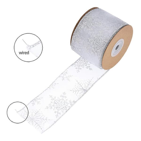 Juledekorasjon Polyesterbånd DIY Søm Dobbel Kantet Bånd Silver