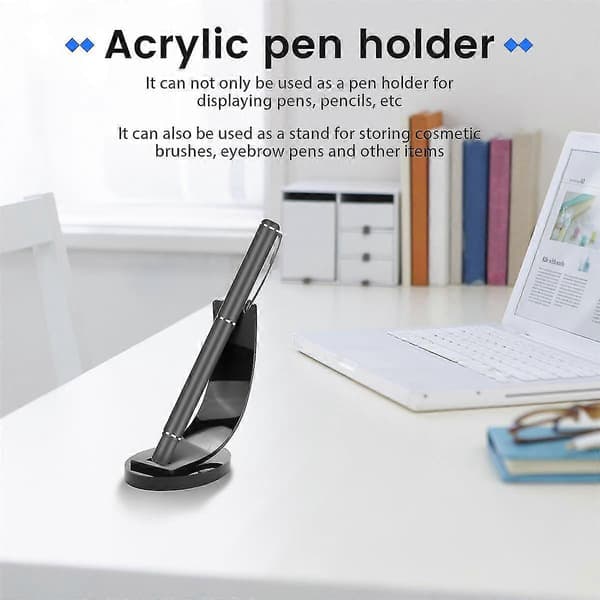 2 Stykker Akryl Penholder Display Stand Blyant Display Holder Pen Kuglepen Display Rack (bla