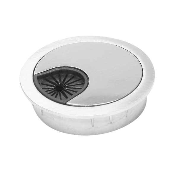 2x PC-computer Kabelføring i Rustfrit Stål 50 mm Diameter Bord Gennemgang
