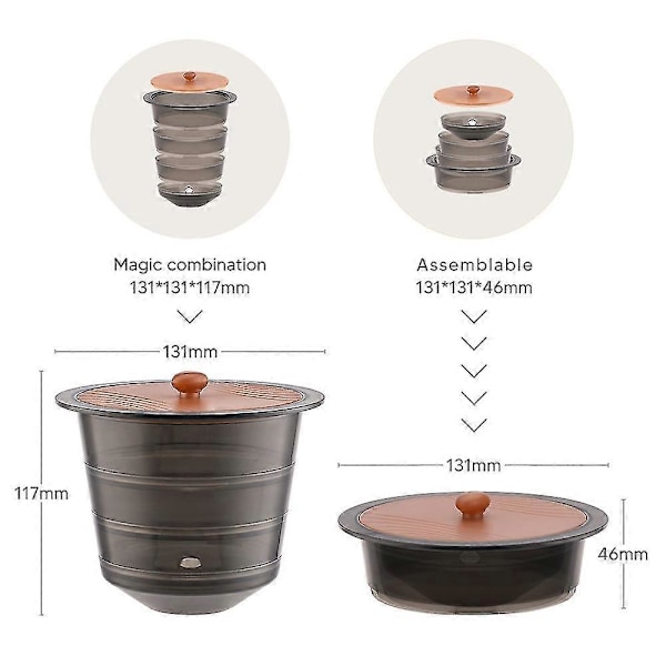 Kapselholder Kaffekapsel Kaffe Sukker Akryl Oppbevaringsbeholder Husholdnings Skrivebord Støtte S