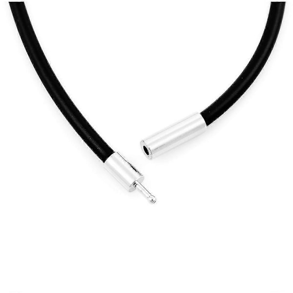 2mm Bredd Hudrep Snöre Halsband Legering Kedja Halsband Svart Silver Man Längd 51cm