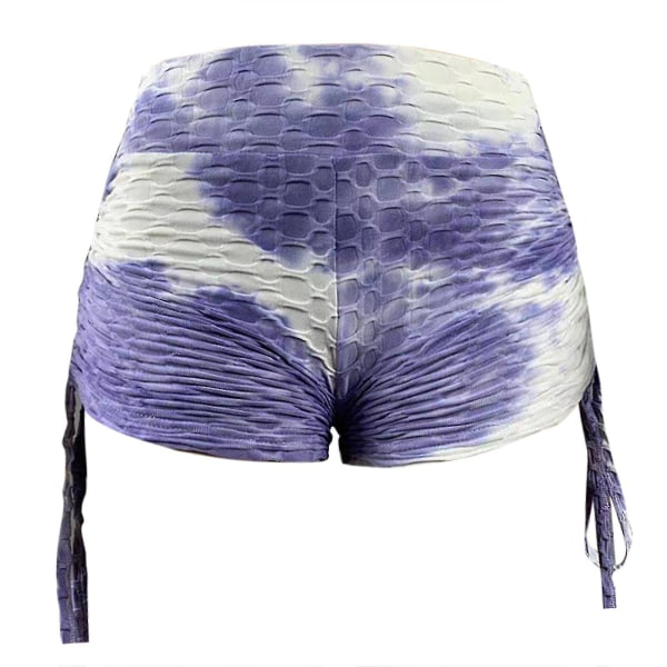 Tflycq Mode Kvinnor Korta Flerfärgade Tajta Hög Midja Elastiska Sport Yoga Byxor White L