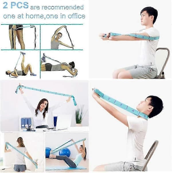 Restore Stretch Band Strap - Elastisk strækrem med løkker til medium modstand strækhjælp på ben, hamstring, træning/fitness/workout, Phy