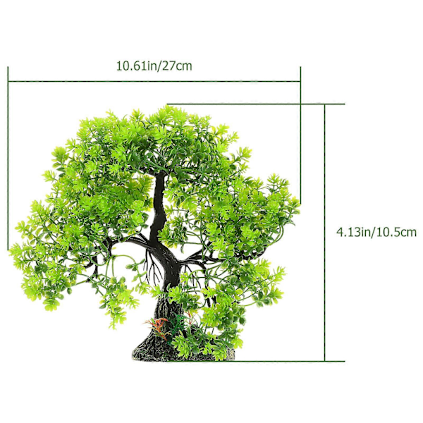 Kunstigt Træ Ornament Akvarium Plante Træ Dekor Akvarium Resin Håndværk Landskab Træ Ornament (Grøn)