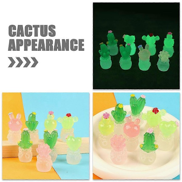 4 st Mini Kaktusfigurer Dockhus Växtsimulering Ökenväxter Samlarobjekt Ornament
