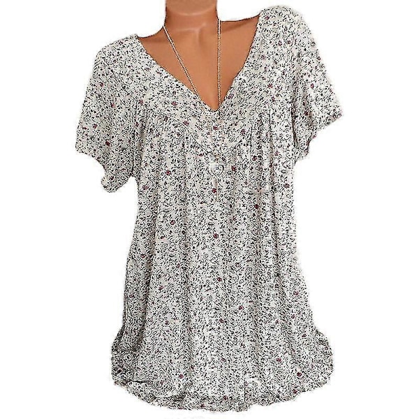 Kortermet lang topp for kvinner Off White 4XL
