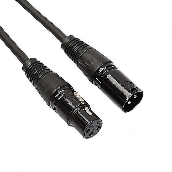 Mikrofonkabel 3m XLR-kabel Scenelyskabel Ledning 3-pinners hann til hunn-kontakt for mikrofon