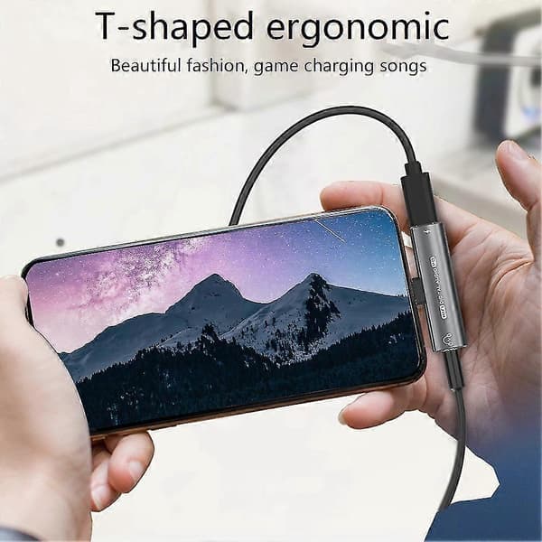 Mini 2-i-1 Konverter Type-c Til 3,5 mm Lydadapter Type-c Hovedtelefonadapter Multifunktionskonverter