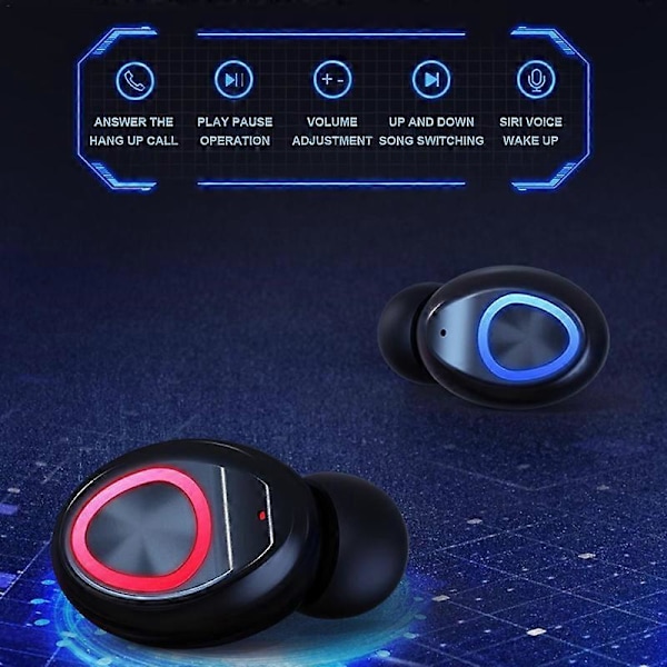 V10 LED Display Trådløs Bluetooth-kompatibel 5.0 In-Ear Høretelefon Touch Kontrol Headset