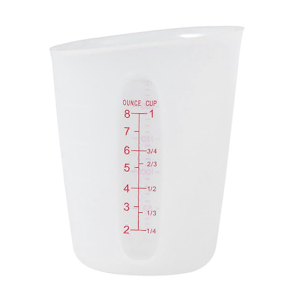 Silikon Mätkopp Synlig Halvtransparent Mätkopp Skala Mätkopp (250ML)