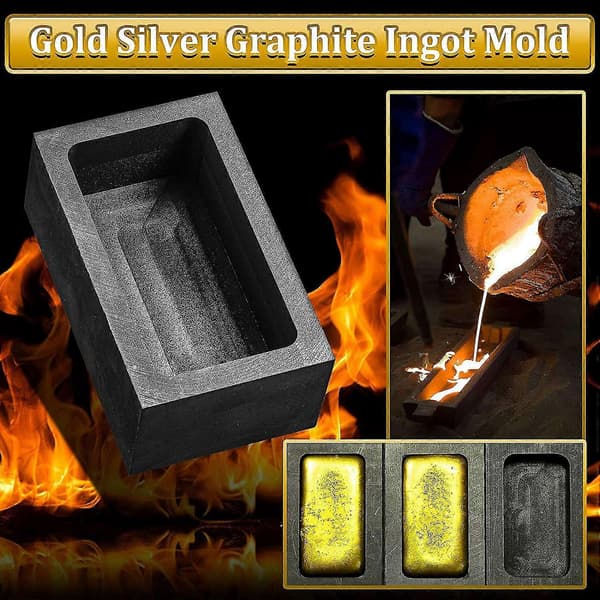 2 Stk 2 Kg Grafitt Ingot Form Sølv Gull Ingot Støpeform Digelform, Indre Størrelse