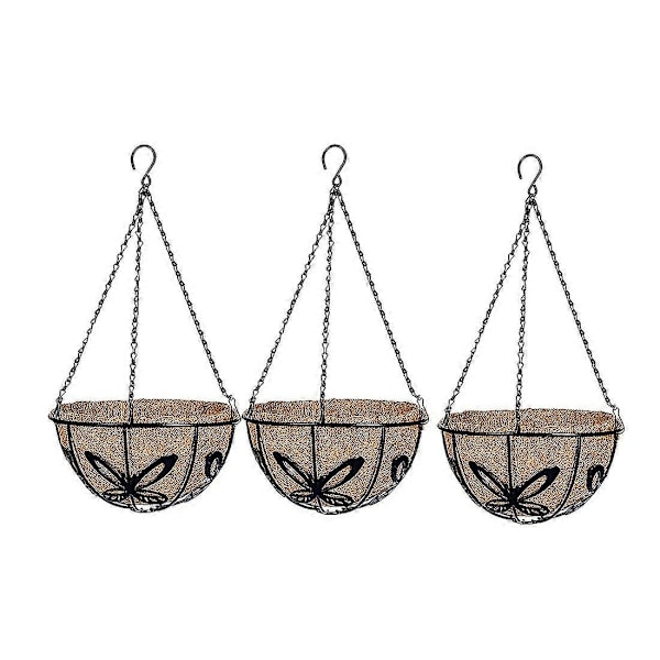3-pack 25 cm Hängande Växtkrukor, utomhus Hängande Växtställ Planteringskrokar Trädgårdsinredning Inomhus Vatt