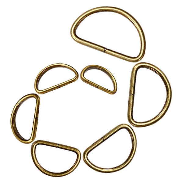 20 st Metall D-ringar för Axelrem, Multifunktionella Väskband Ring Tillbehör för Bagage Kläder Ryggsäck Bälte (Brons)