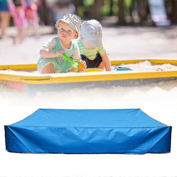 Hiekkalaatikon kansi kiristysnyörillä, neliönmuotoinen pölytiivis hiekkalaatikon kansi rannalle, vedenpitävä hiekkalaatikko uima-allas-1 Blue 200x200cm