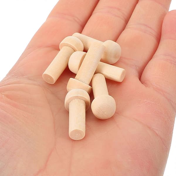 10 stk. Mini Treplugger Trepinne Tilbehør Ubehandlede Trehåndverk Treakselplugger
